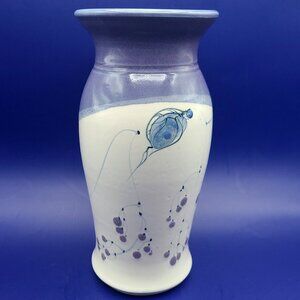 Westlin Studio Tacoma Vintage Art Pottery Vase Signed Blue Purple Abstract 9.5"
